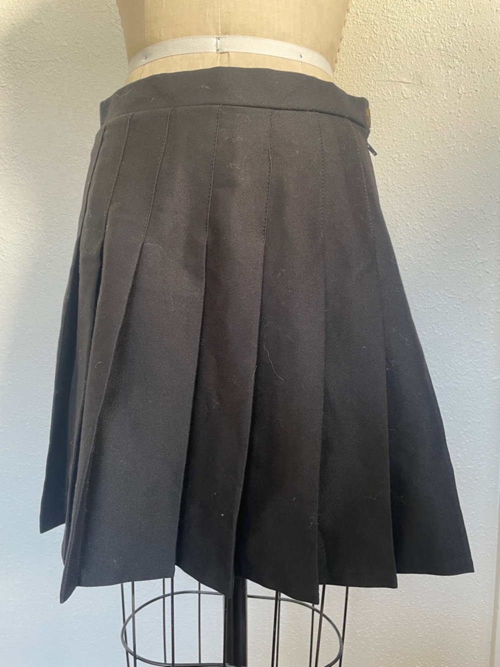 Black Pleated Circle Skirt